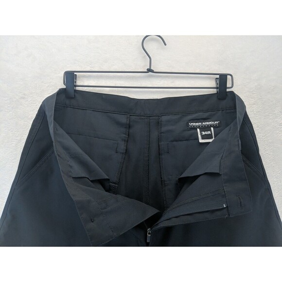 Under Armour Performance Golf Shorts Mens 34R UA Black Stretch Chino - Picture 9 of 13